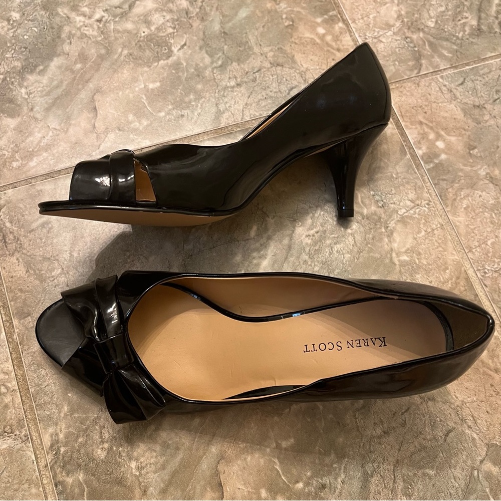 Karen Scott Michelle Open-Toe Heel Pumps Black